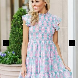Floral Ruffle Sleeve Mini Dress